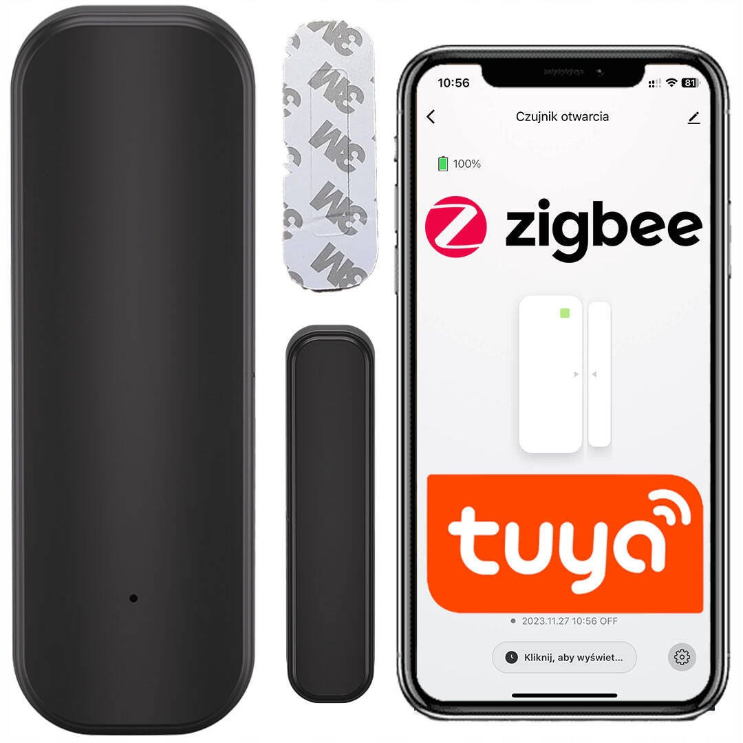 Door and Window Opening Sensor Smart ZigBee 3.0 Tuya BLACK reed
