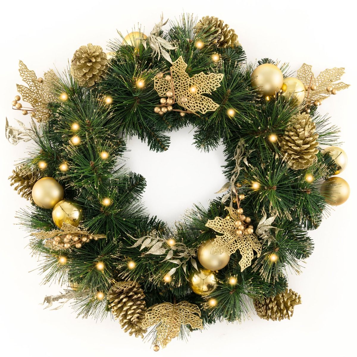 Door reed Christmas Door wreath 60cm with lights