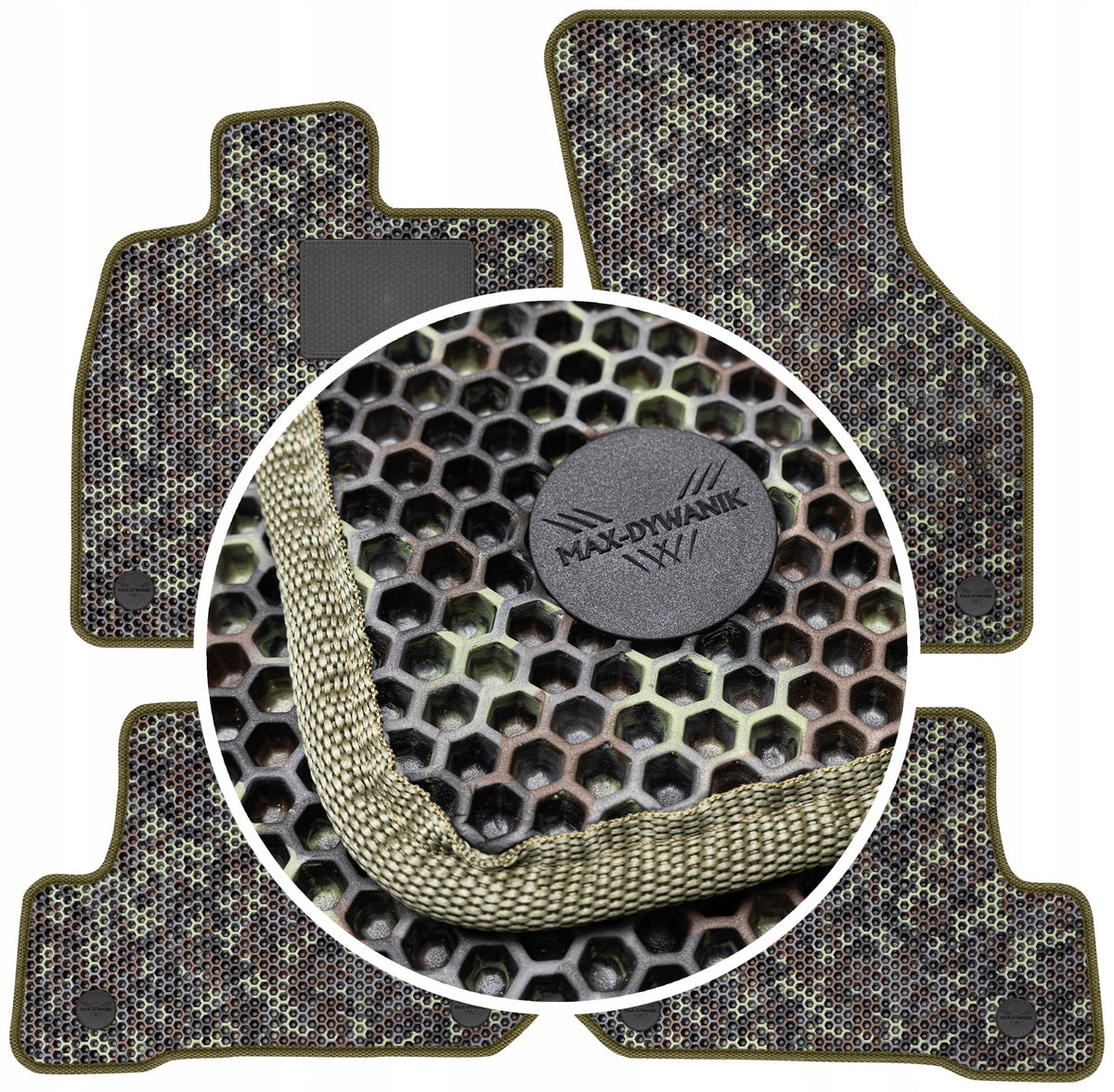 Doormats for car EVA HONEYCOMBS CAMO FOREST CAMOUFLAGE - SET