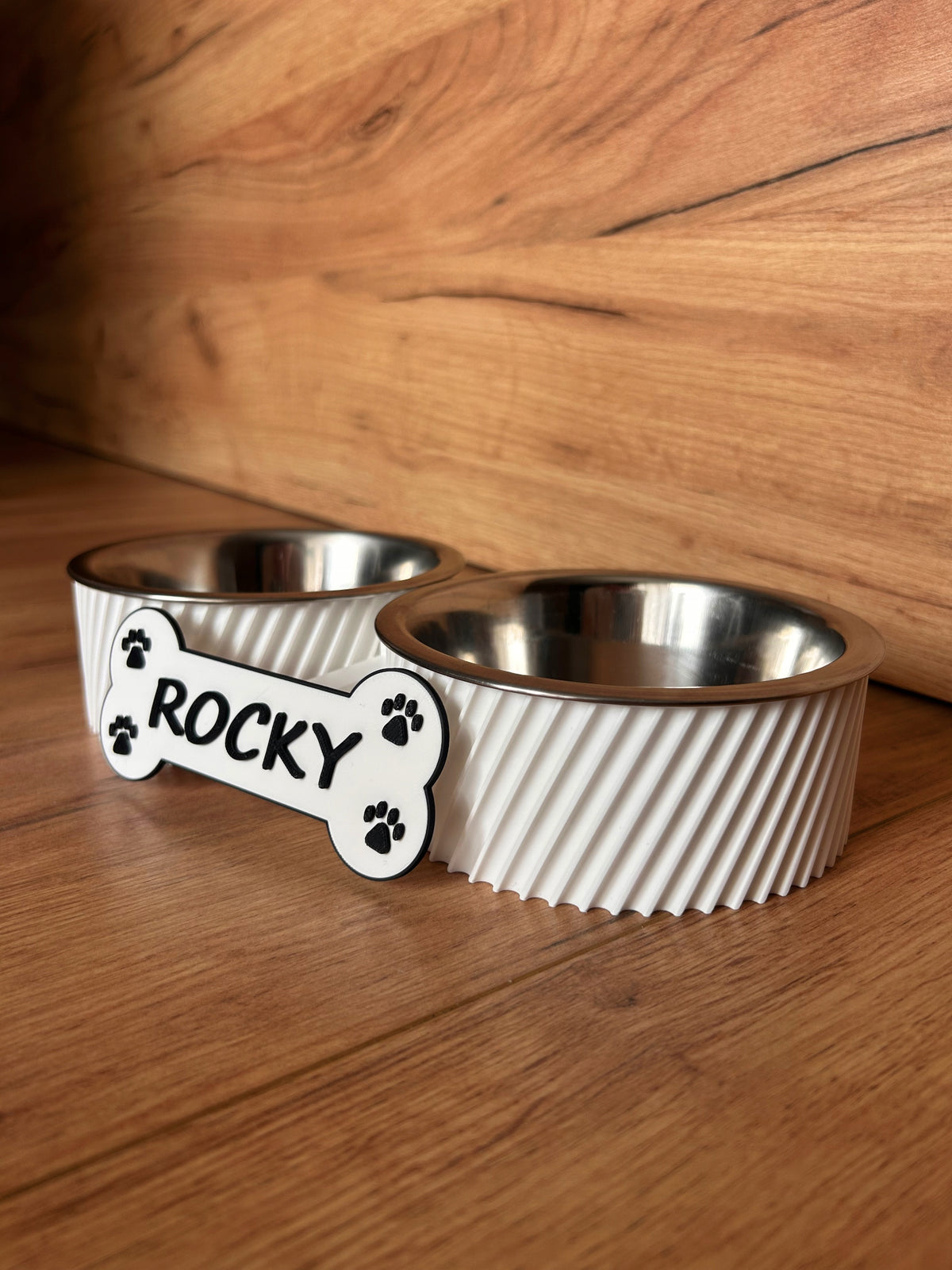 Double Dog/Cat Bowl - Personalized with 3D Name - L - SPIRAL Brand no brand