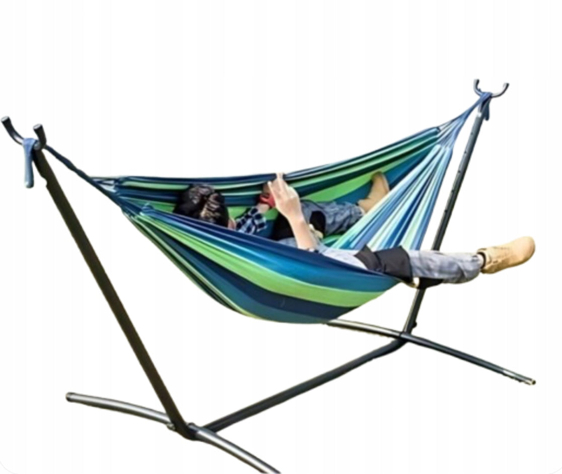 Double Garden Hammock with Frame GARDEN STAND XXL Hammock Frame
