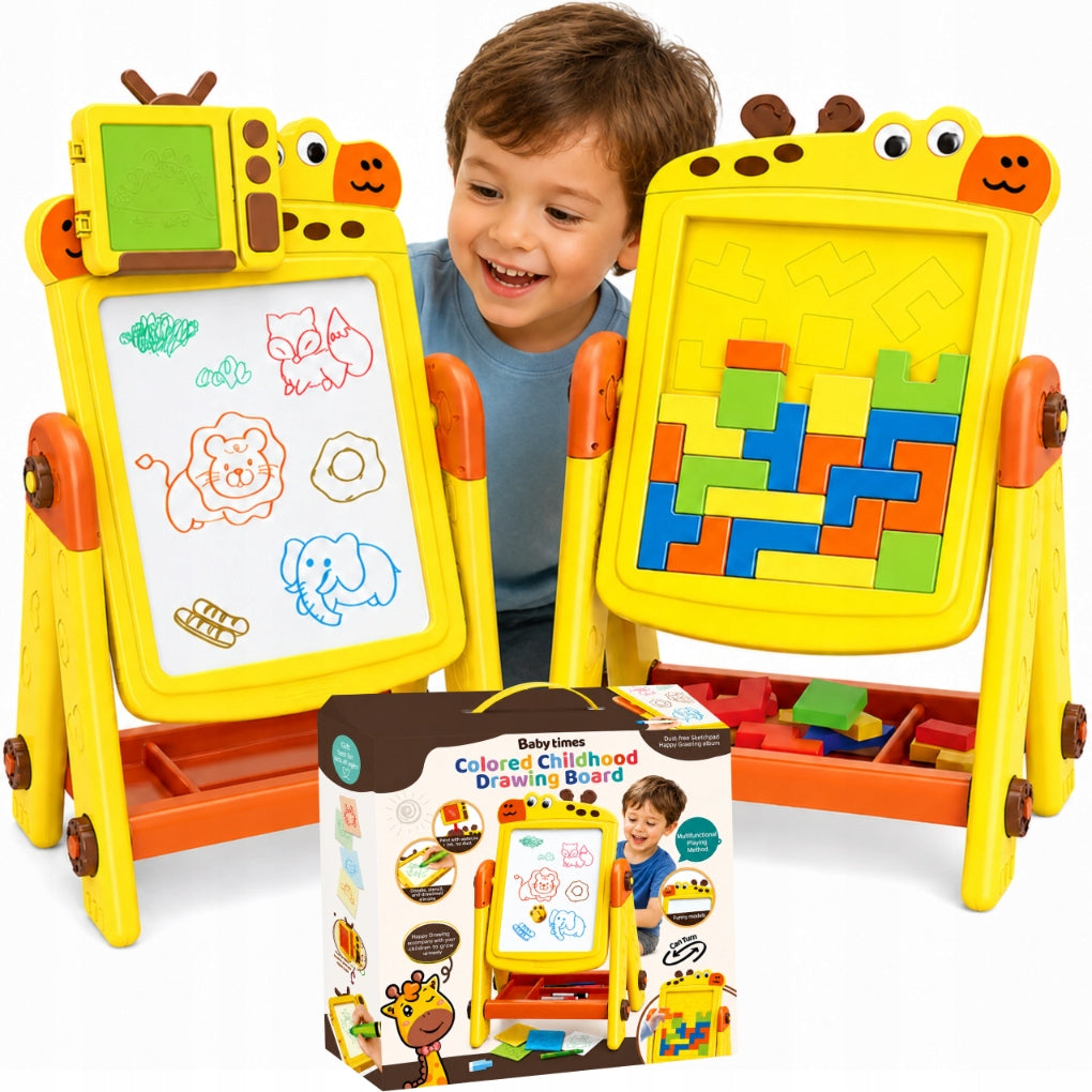 Double Sided Board for Writing and Stacking Blocks 2in1 Large for Kids 3L+