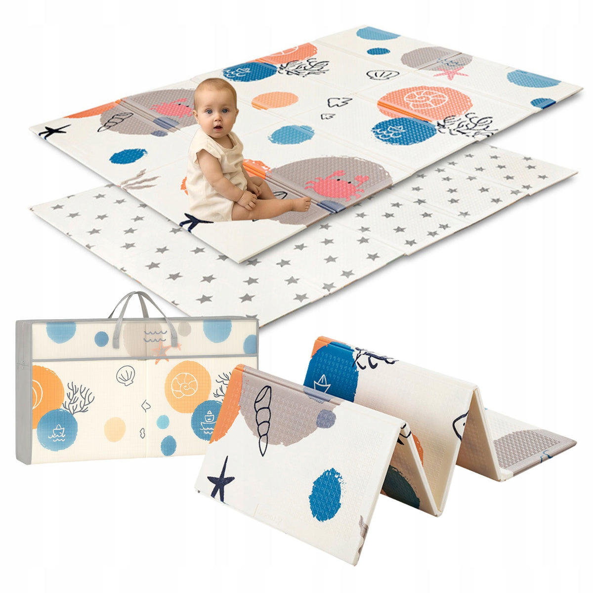 Double Sided Foam Mat Educational Folding Infant Mat Large 120x180cm Packaging status original