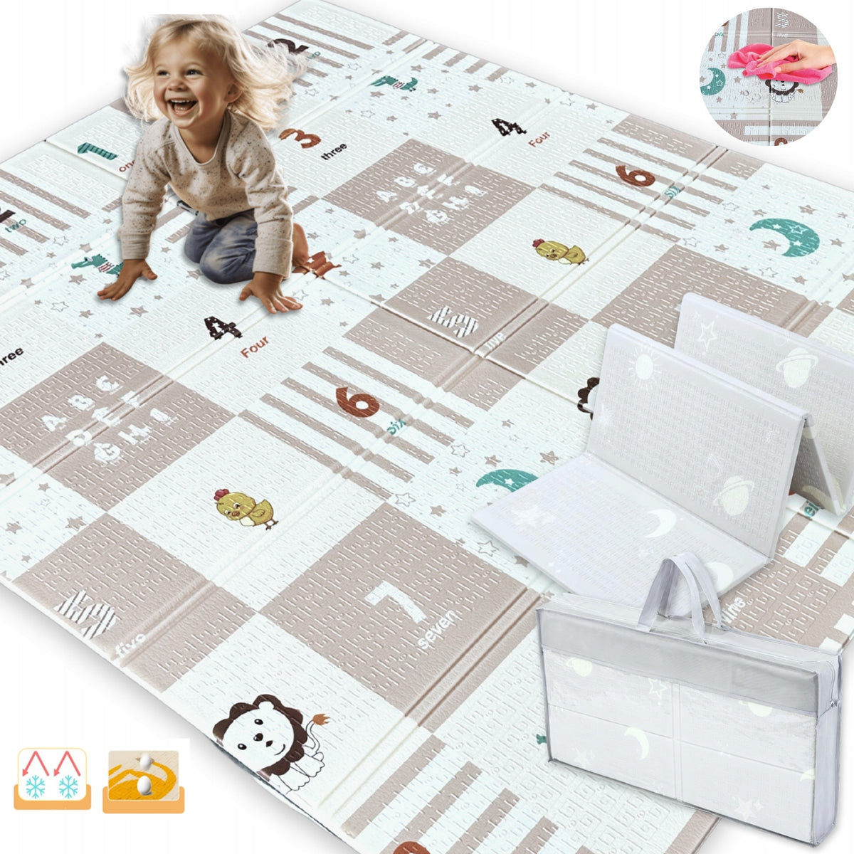 Double Sided Foam Mat Large Folding For Children Infants 180x150cm Carpet