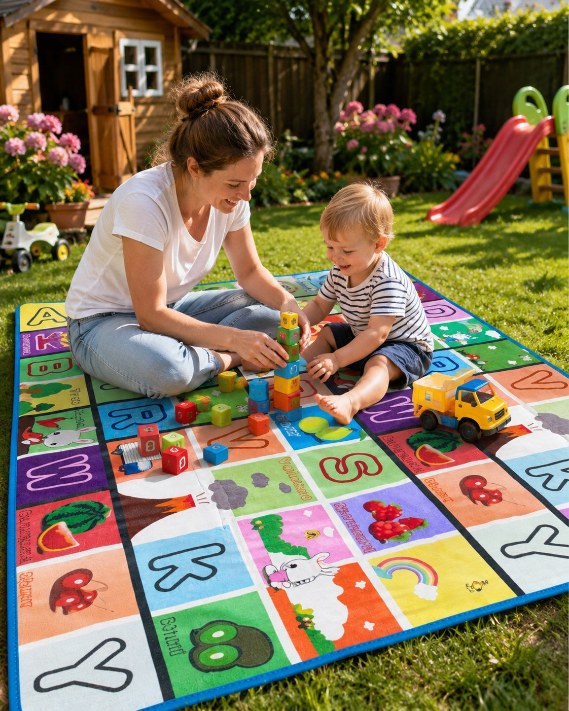 Double Sided Mat 180x200 cm Educational for Children Alphabet Folding XL Bag Packaging status original
