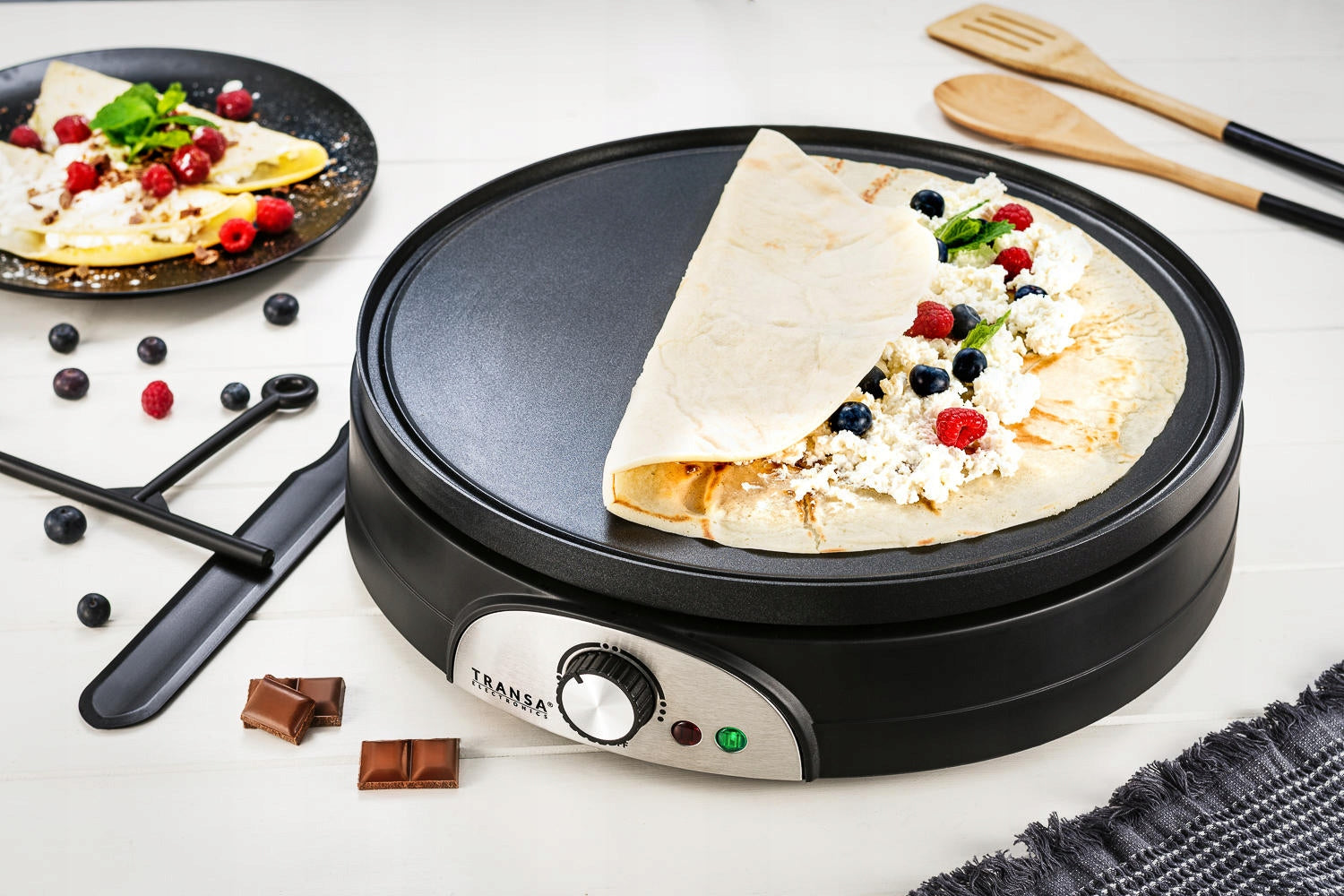 Double Sided Pancake Maker 2in1 Pancakes and Pancake Thermostat TRANSA XXXL 1500W Power rating 1500 W