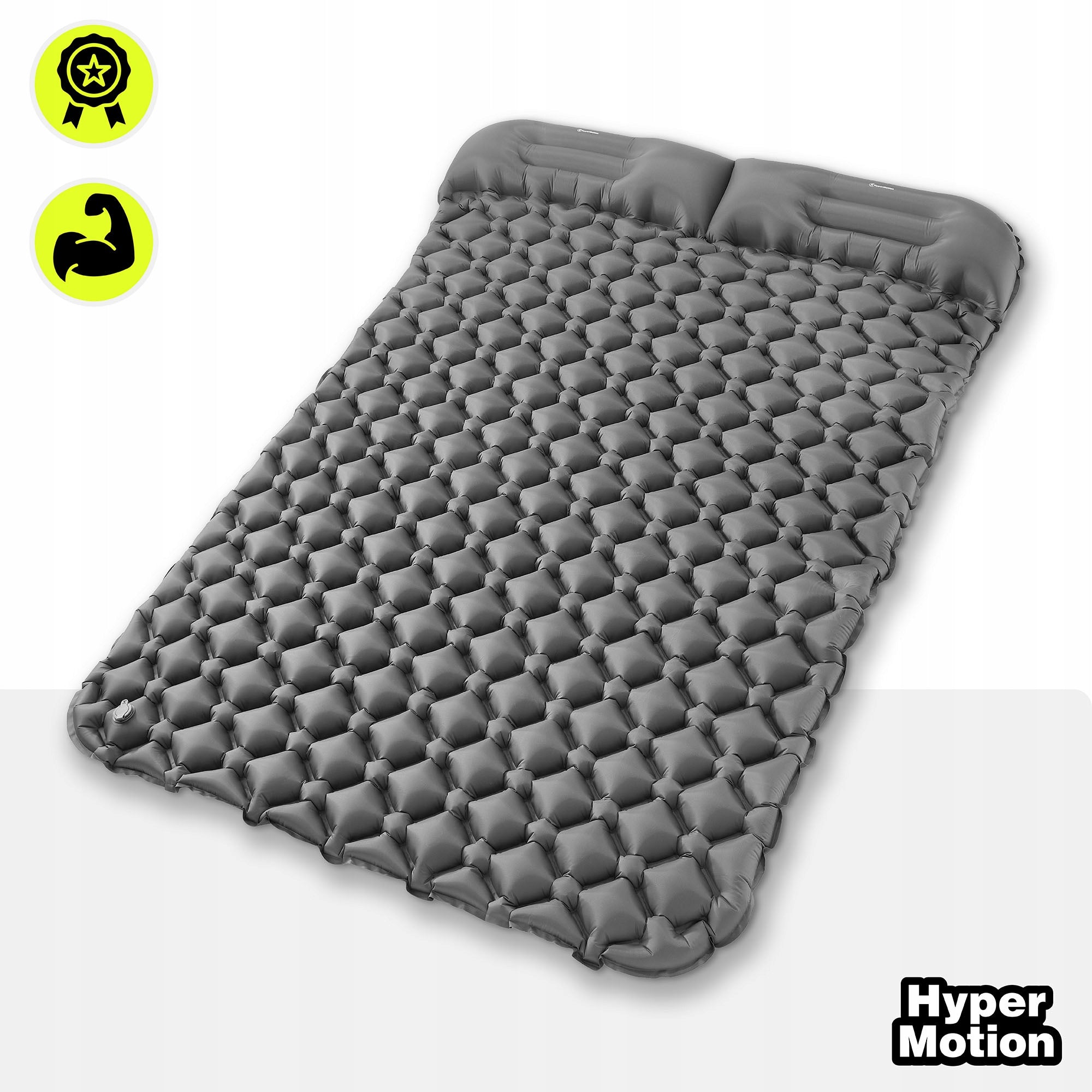 Double inflatable mattress 190x120 cm ultralight HyperMotion grey Packaging status original