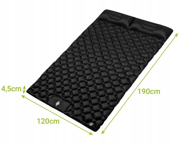 Double mattress Trizand 190 x 120 x 4,5 cm black Manufacturer code Materac samopompujący dwuosobowy Trizand