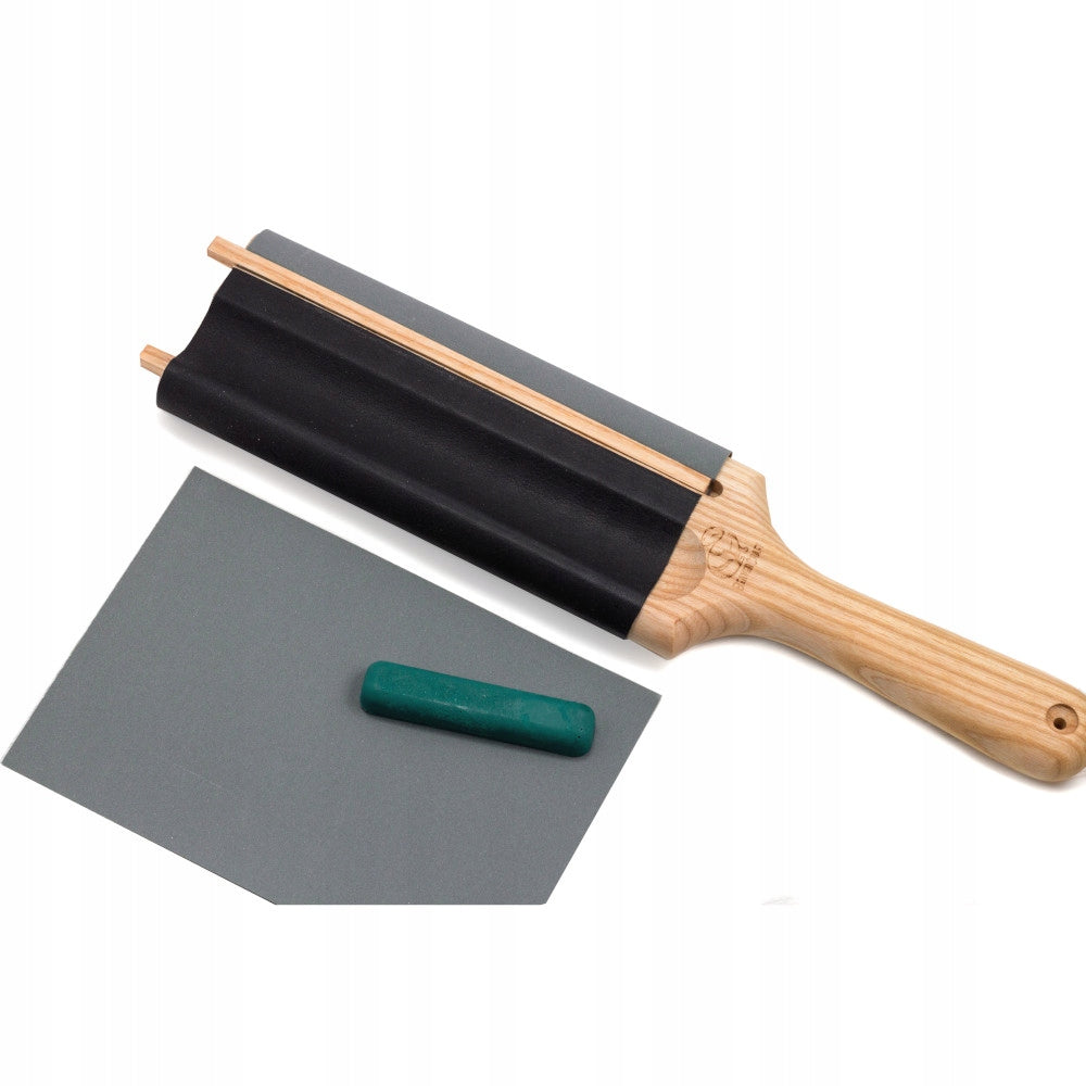 Double-sided profiled sharpener with Beaver Craft polishing paste