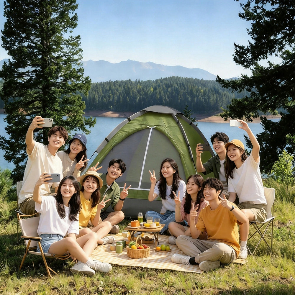 Double tent automatic with mosquito net quick installation to the beach camping Packaging status original