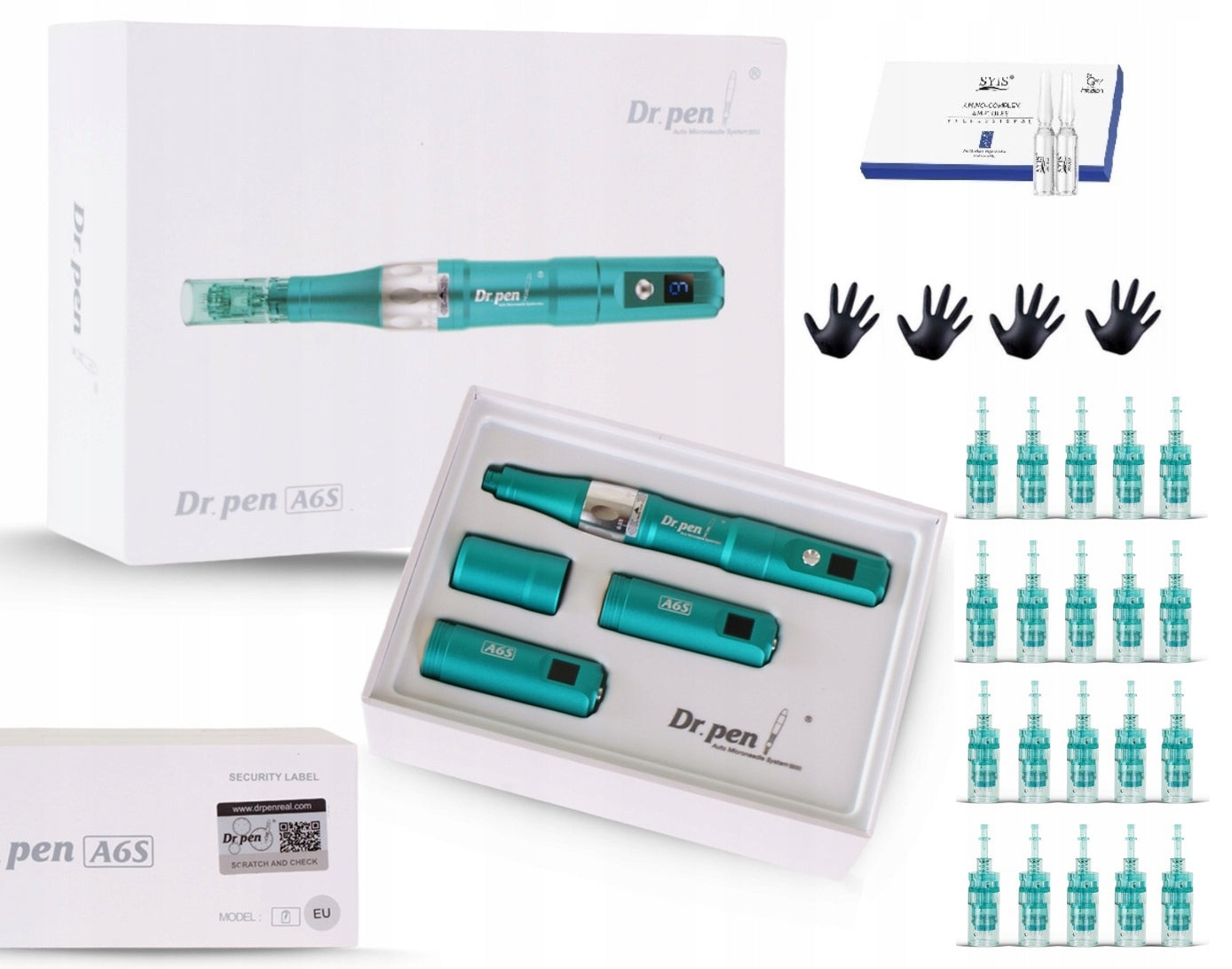 Dr Pen A6S Derma Pen Mesotherapy Device + 20 Cartridges + SYIS