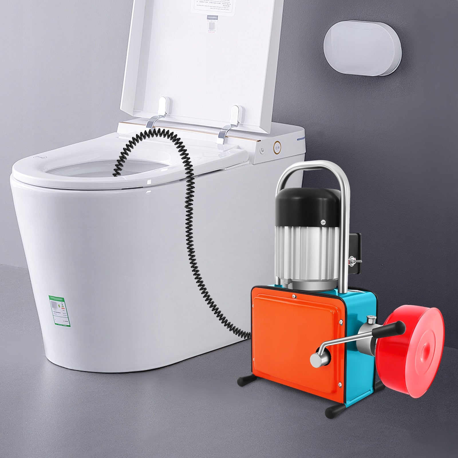 Drain Cleaning Machine 1000W 400rpm 30m Spring for Sewer Pipe Manufacturer code LU062609