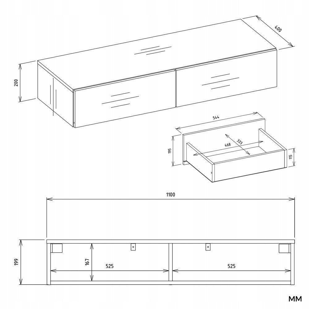 Dressing Table Cosmetic Hanging MIKA 110 Cm 2 Drawers For Bedroom CASHMERE Beige Manufacturer code TOALETKA MIKA KASZMIR