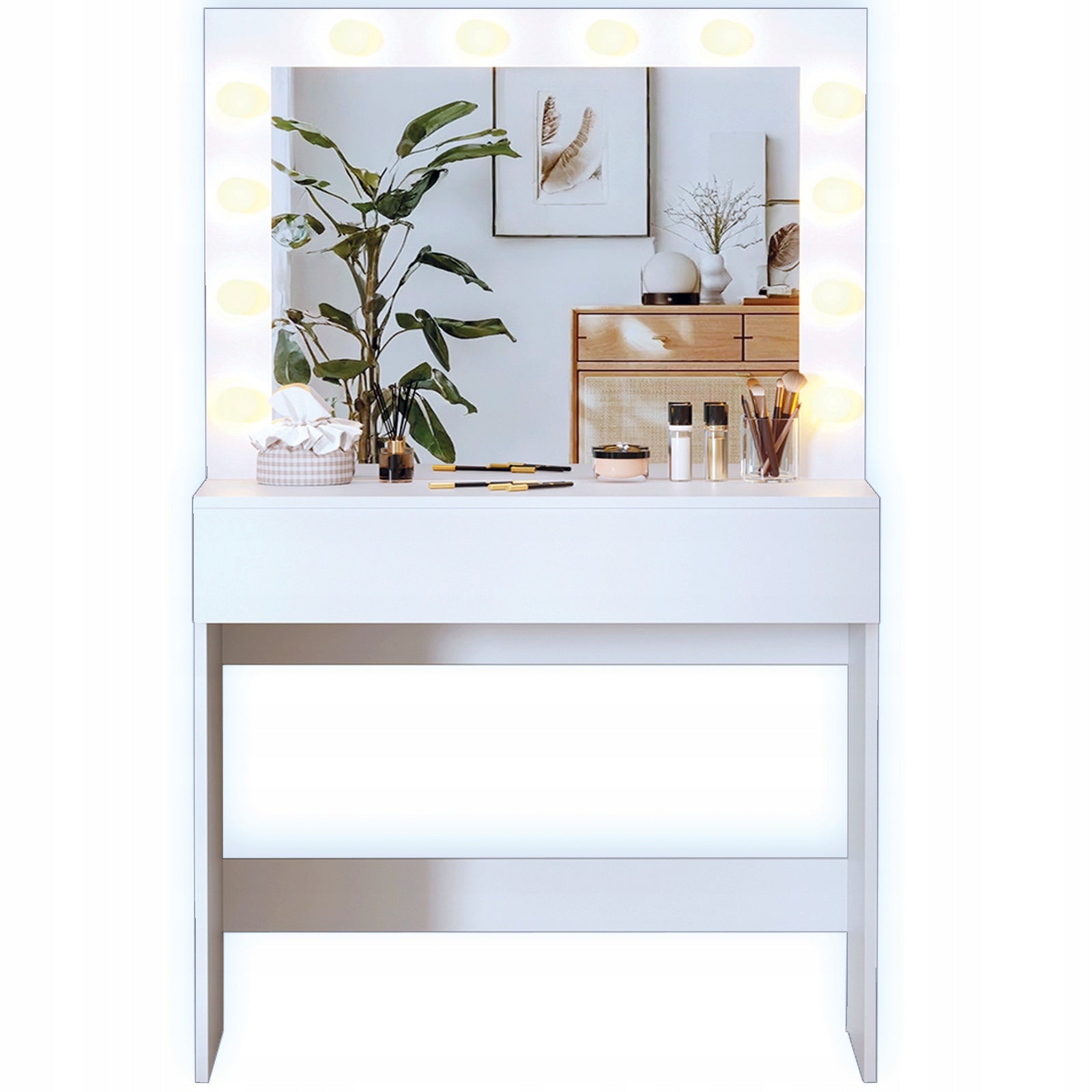 Dressing Table Cosmetic with LED Lighting with Makeup Mirror + Drawer Manufacturer code Toaletka kosmetyczna LED
