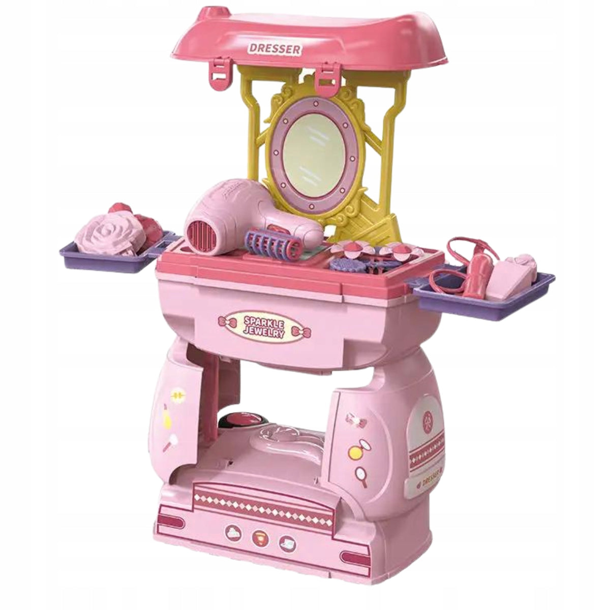 Dressing Table Ride-On Suitcase Dryer Mirror Cosmetics Set For Girls Brand no brand