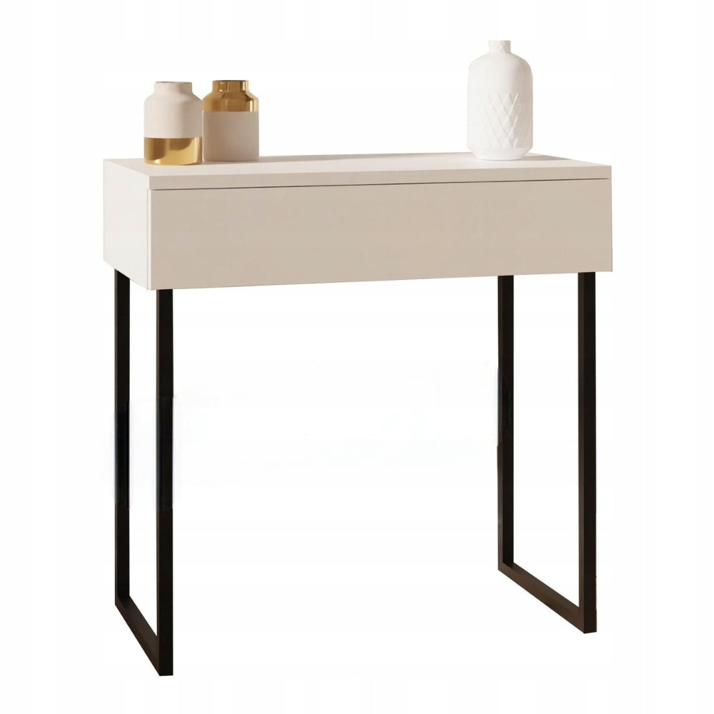 Dressing Table, chest of drawers with legs with bottom handle, white, width 60 cm