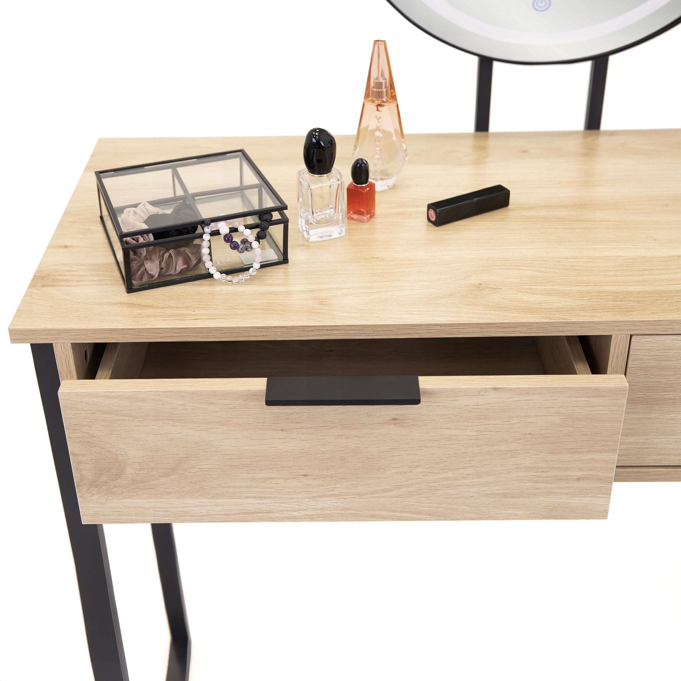 Dressing Table cosmetic LOFT with LED mirror for makeup with lighting MAKEUP Furniture height 137 cm