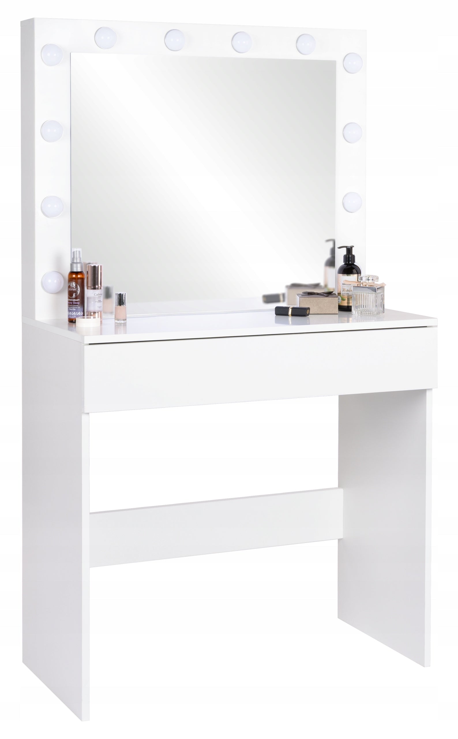 Dressing Table cosmetic with large mirror for makeup white 12xLED FUNFIT