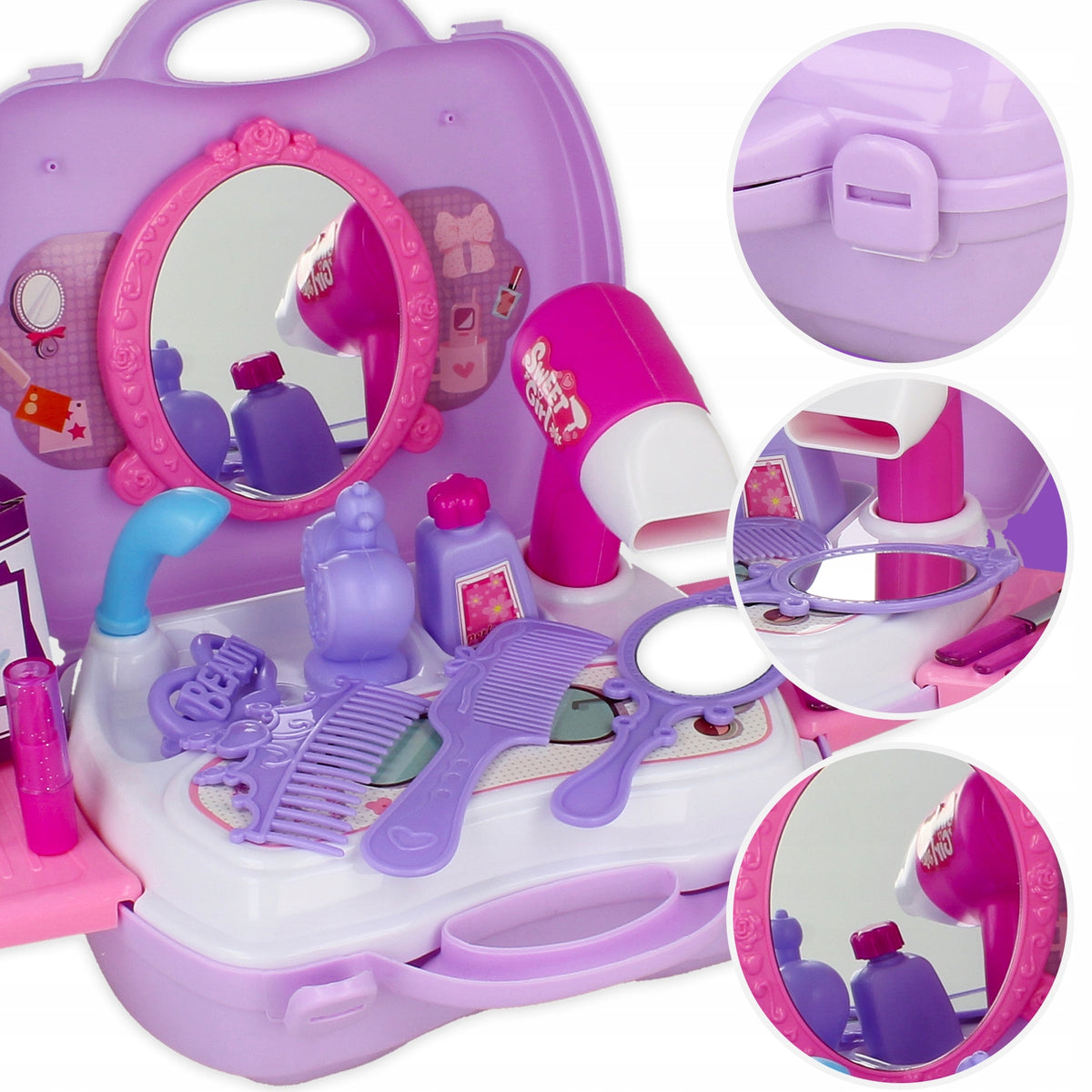 Dressing Table for Girls with Mirror Dryer Portable with Suitcase Set of 21el Manufacturer code Z2317
