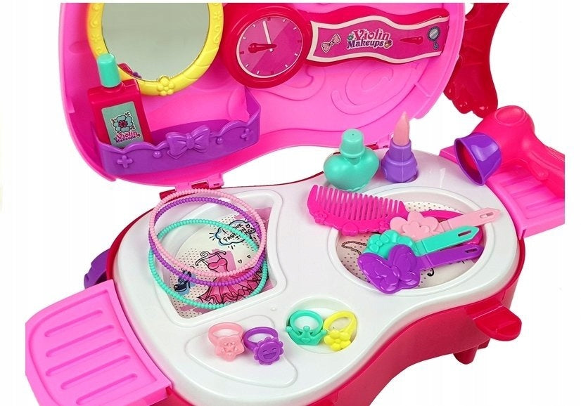 Dressing Table in Suitcase on Wheels Violin Mirror Batteries included no