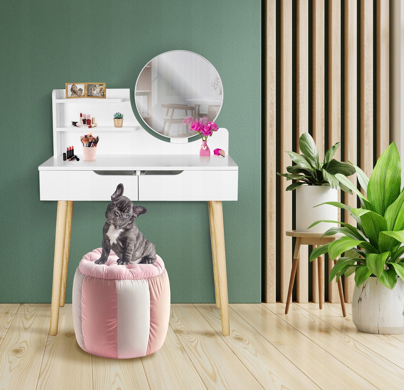 Dressing Table with mirror SCANDI cosmetic Scandinavian Brand Jumi
