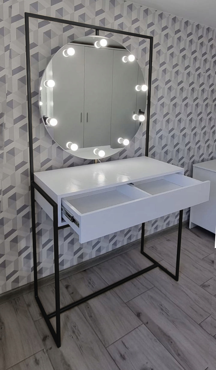 Dressing table BLACK 100 black legs Color white