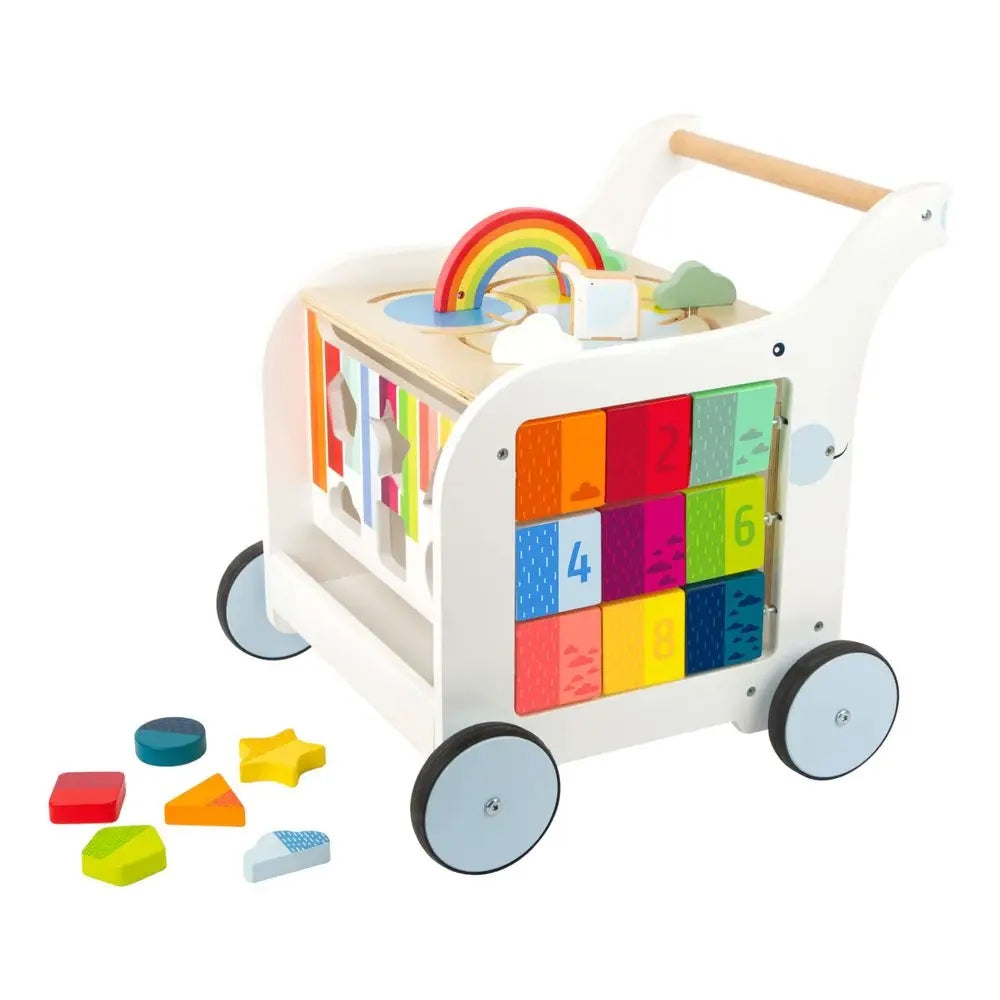 Dřevěné chodítko Small Foot Design s kostkami 11607