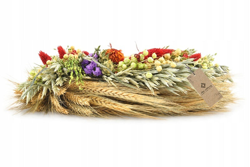 Dried Flower Wreath Cereal for Door Natural Decoration Summer Autumn Manufacturer code WSŁ26CZERW