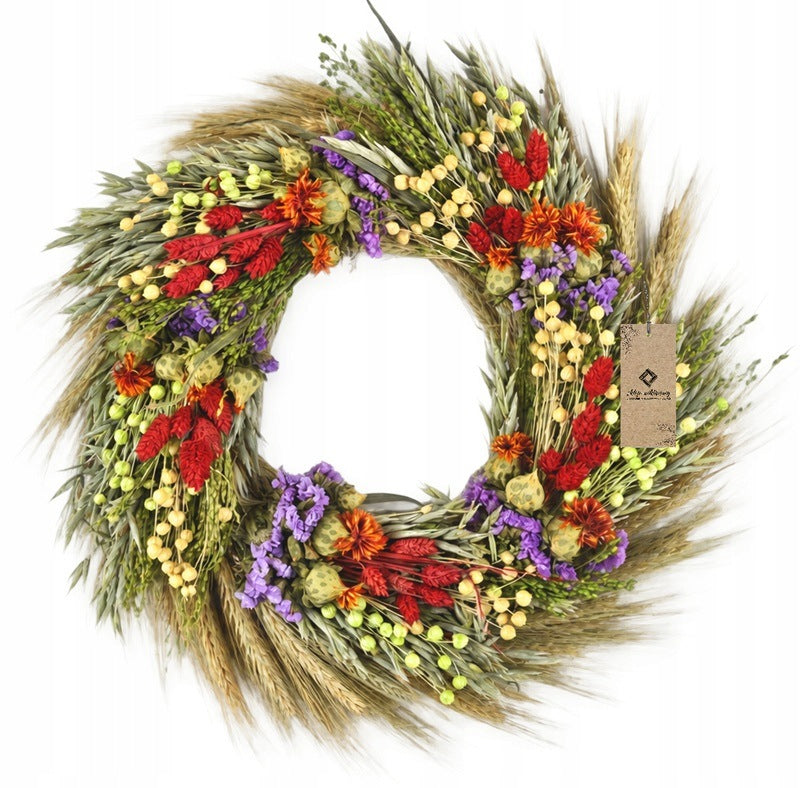 Dried Flower Wreath Cereal for Door Natural Decoration Summer Autumn