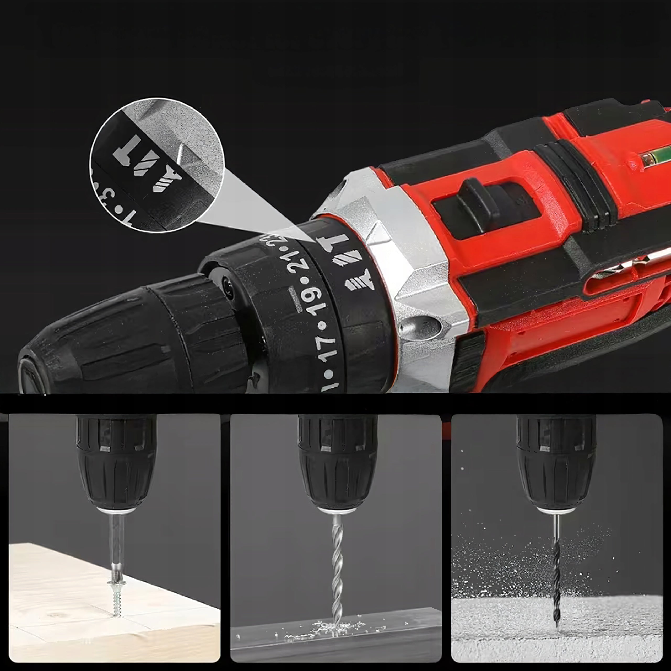 Drill Cordless Screwdriver Suitcase 2xAku 18V Led + Akcesoria Drill weight 1 kg