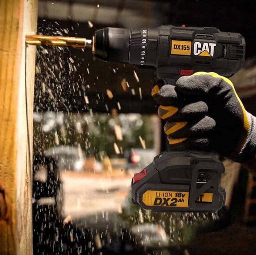 Drill/Driver with IMPACT CAT 18V 50Nm BATTERY CHARGER SUITCASE Brand Caterpillar