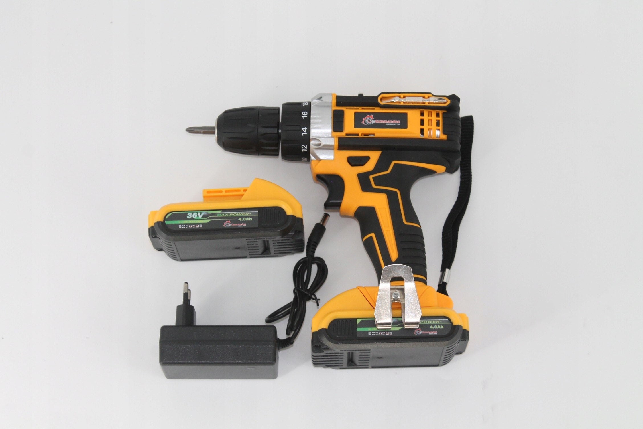 Drill Screwdriver CORDLESS SUITCASE 2xAKU 36V bits cap Yellow Manufacturer code 36V