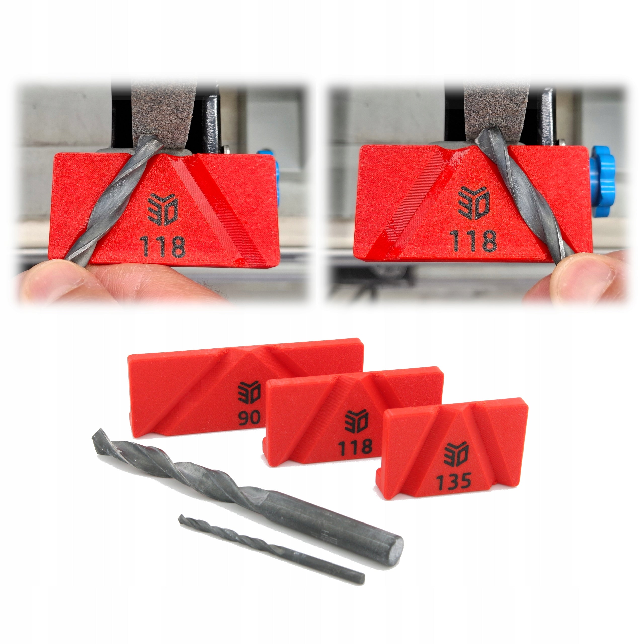 Drill Sharpener Holder Adapter for Table Grinder Set of 90 118 135