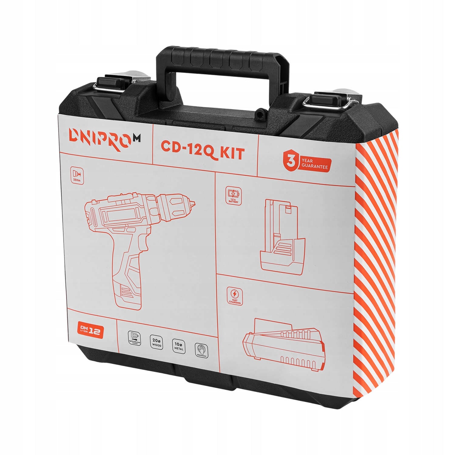Drill/driver Dnipro-M CD-12Q Kit 12V 25Nm 2 aku Brand Dnipro-M