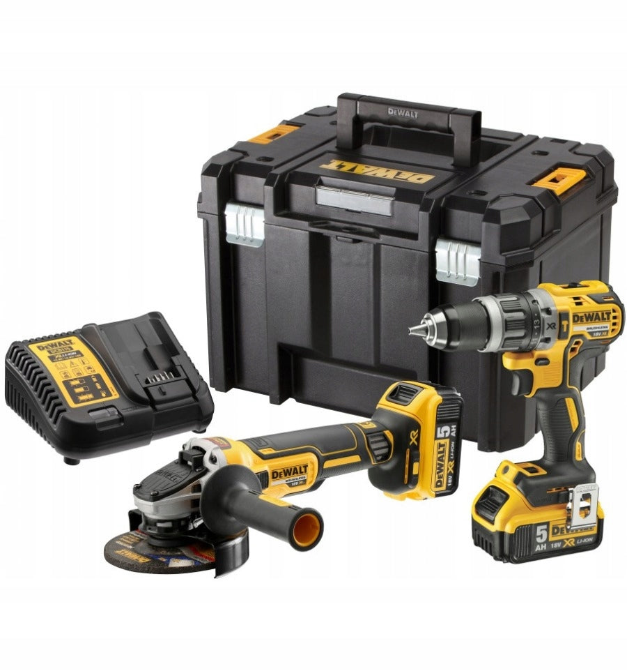 Drill/driver + angle grinder DeWalt 2 x 5.0 Ah