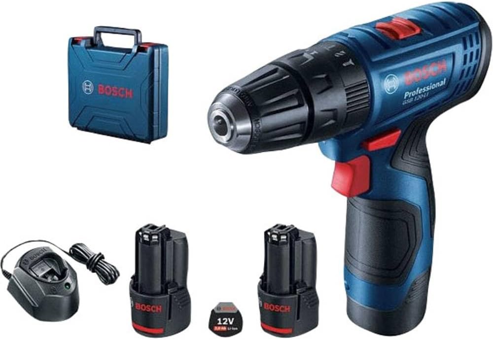 Drilling machine Bosch GSR 120LI 12V 2x battery 2 Ah Charger Case