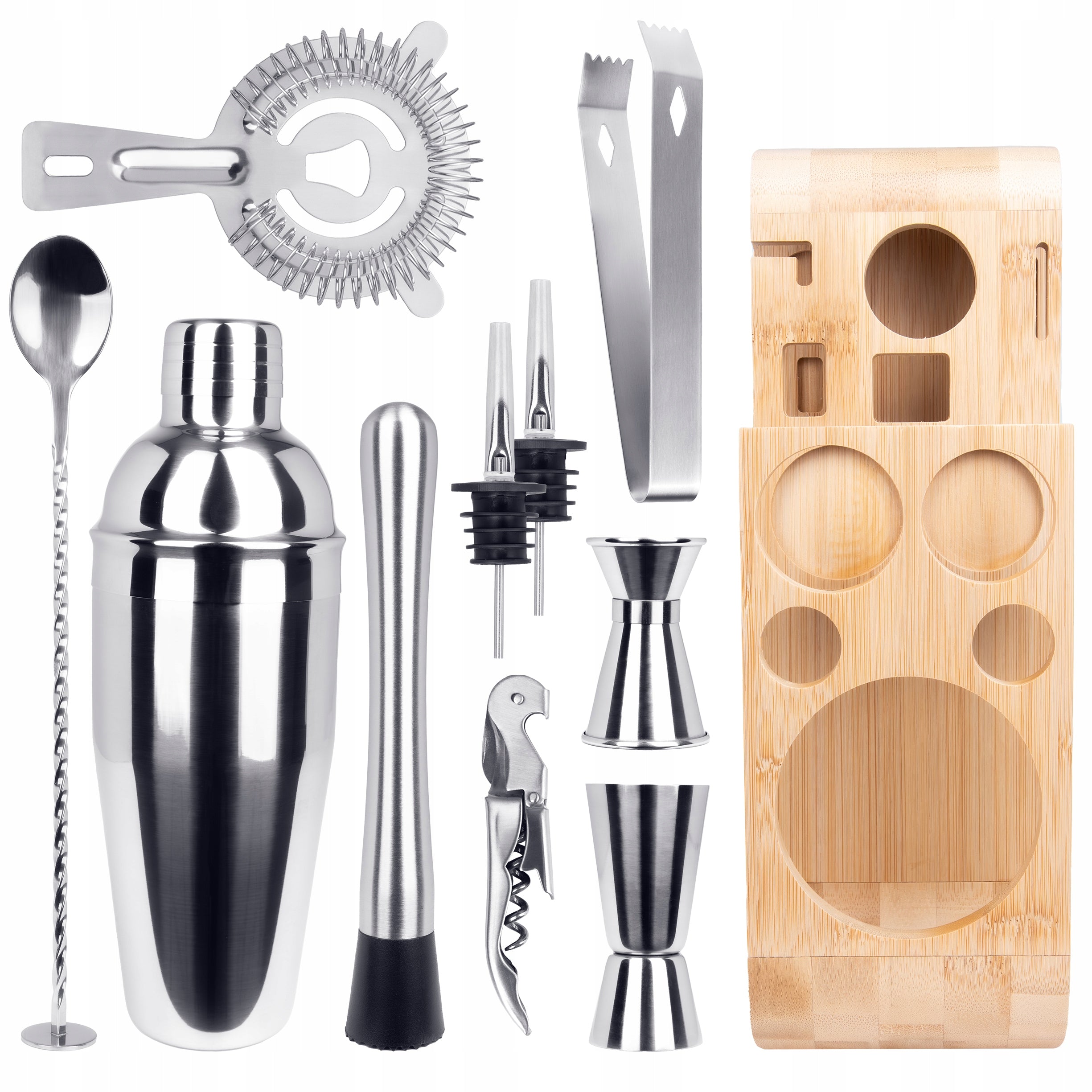 Drink Bartending Set 11 el. Shaker Strainer Jigger Muddler Pourers Packaging status original