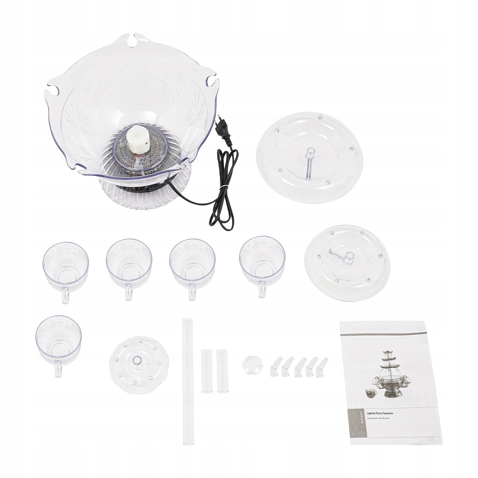 Drink Fountain, Punch Bowl Drink Tower for Parties, with 5 Cups 220-240V Manufacturer code BUYNEST123