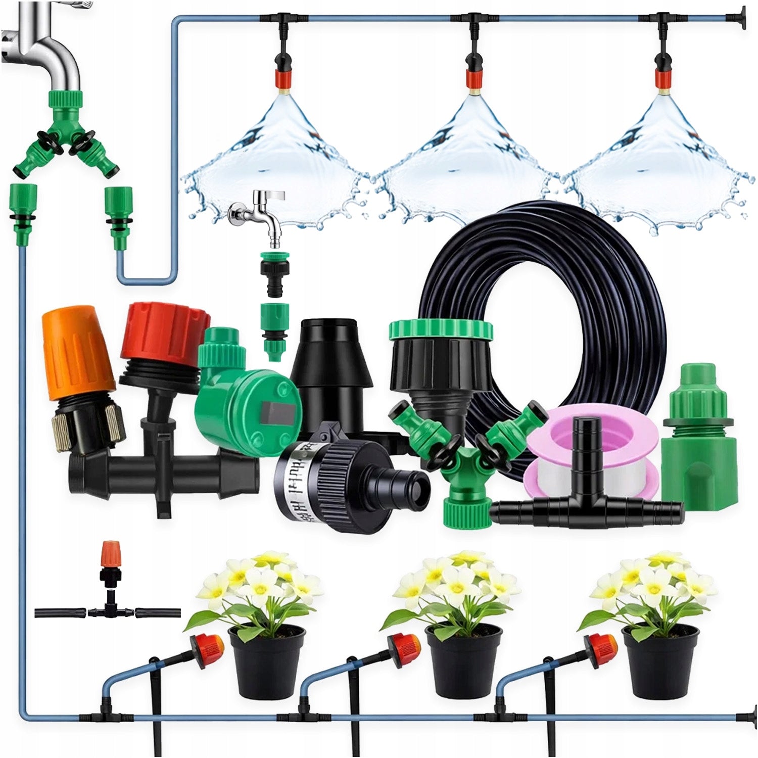 Drip Irrigation Kit 30m Automatic Plant Watering Brand MEMFLOW