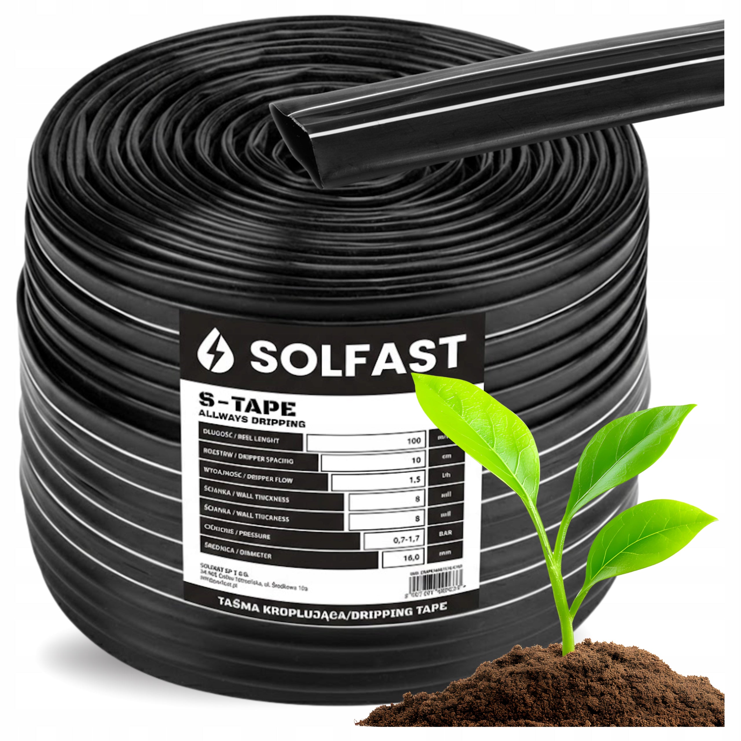 Drip Tape Drip Irrigation Hose Rope 1,5l/h 10cm 100m SOLFAST