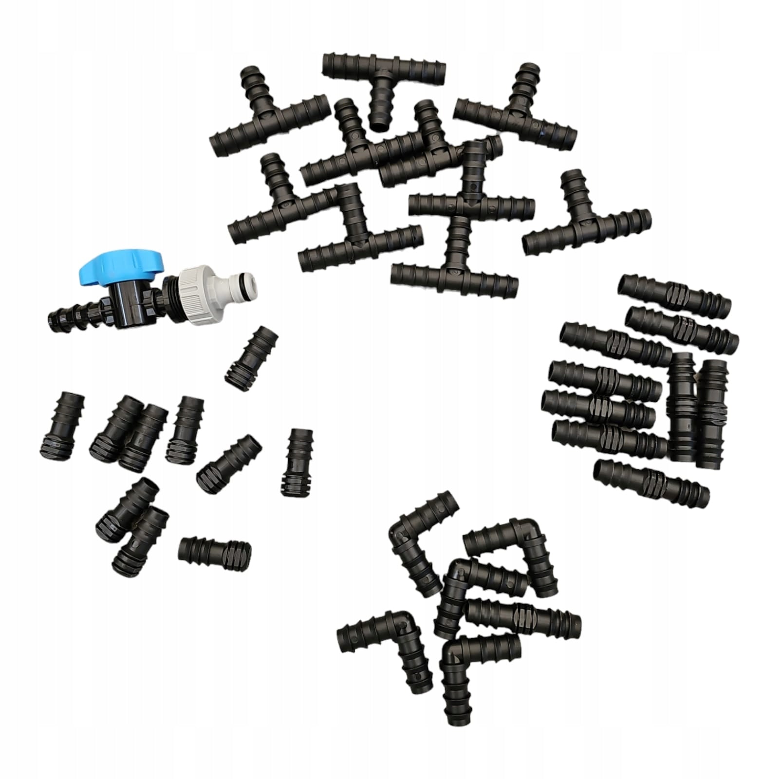Drip line 100 meters with pressure compensation and set of 37 accessories Product weight with unit packaging 8 kg