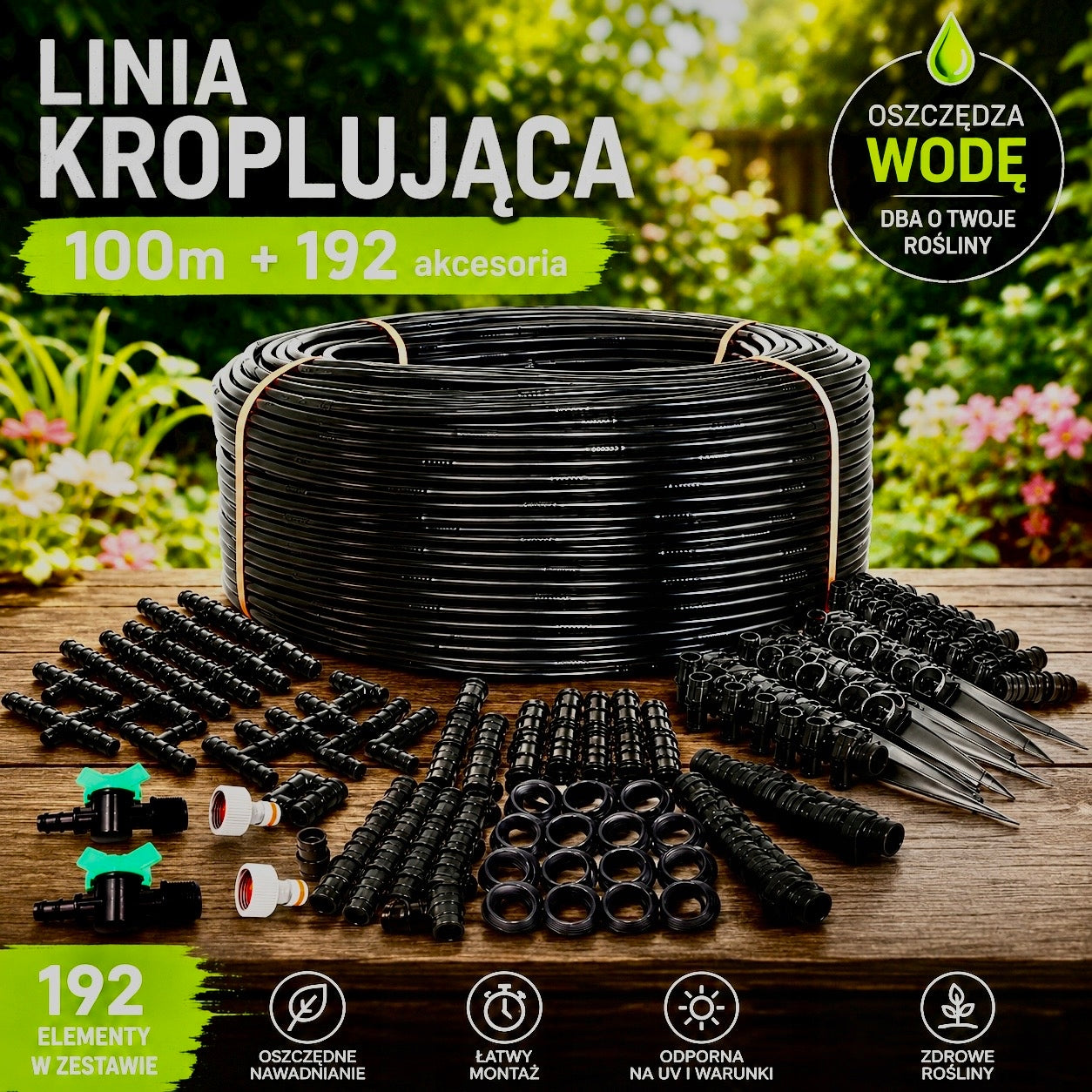 Drip line 100m + 192 ACCESSORIES XXXL PREMIUM