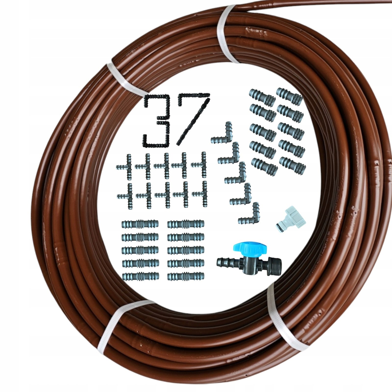 Drip line 50 meters with pressure compensation and set of 37 accessories