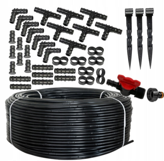 Drip line REINFORCED 100m + 50 pins + 37 accessories