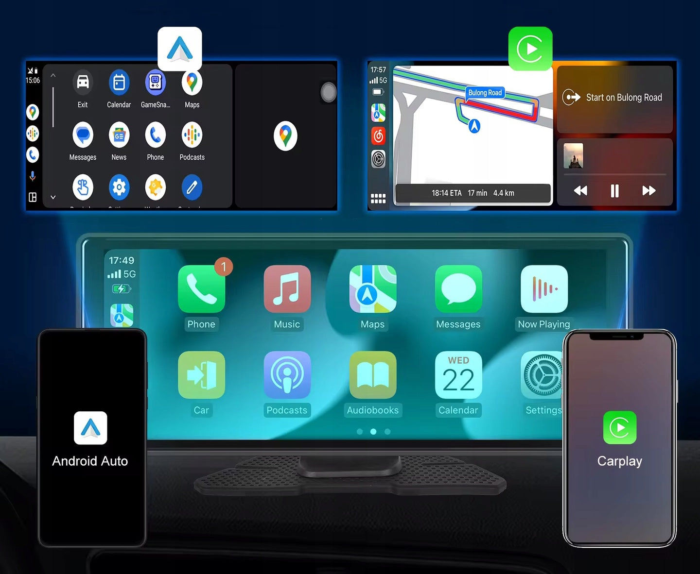 Driving Recorder Carplay Station Screen Monitor Camera GPS Navigation Android Memory card included none