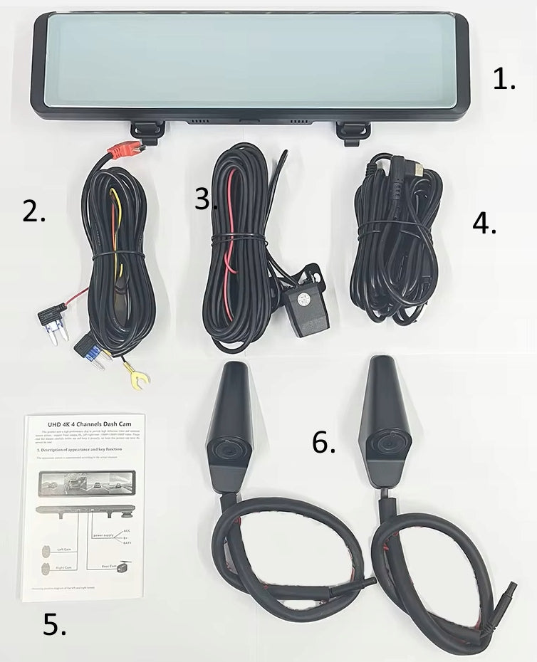Driving recorder 4 cameras zone 360 blind spot Viewing angle 360°