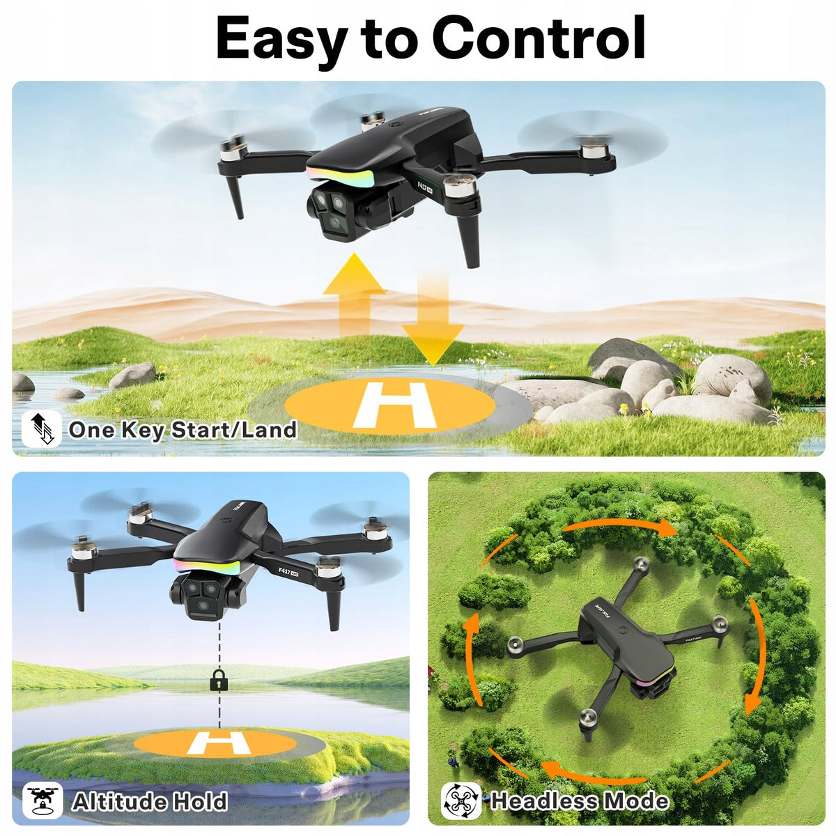 Drone FAKJANK F417 PRO LCD Screen 2 HD FPV Cameras 2 Rechargeable Batteries Brand no brand
