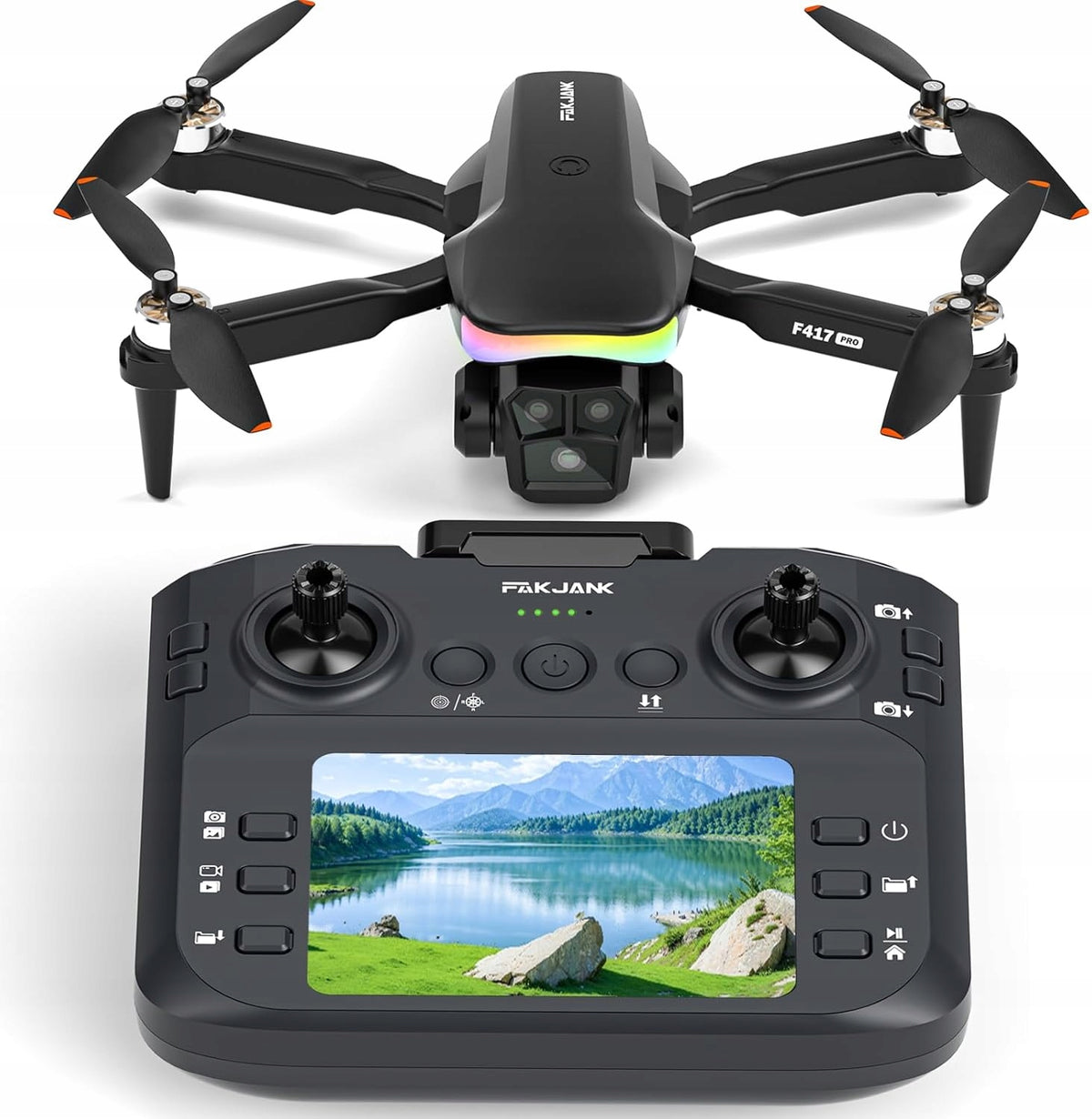 Drone FAKJANK F417 PRO LCD Screen 2 HD FPV Cameras 2 Rechargeable Batteries Manufacturer code B0FMK3RFQH