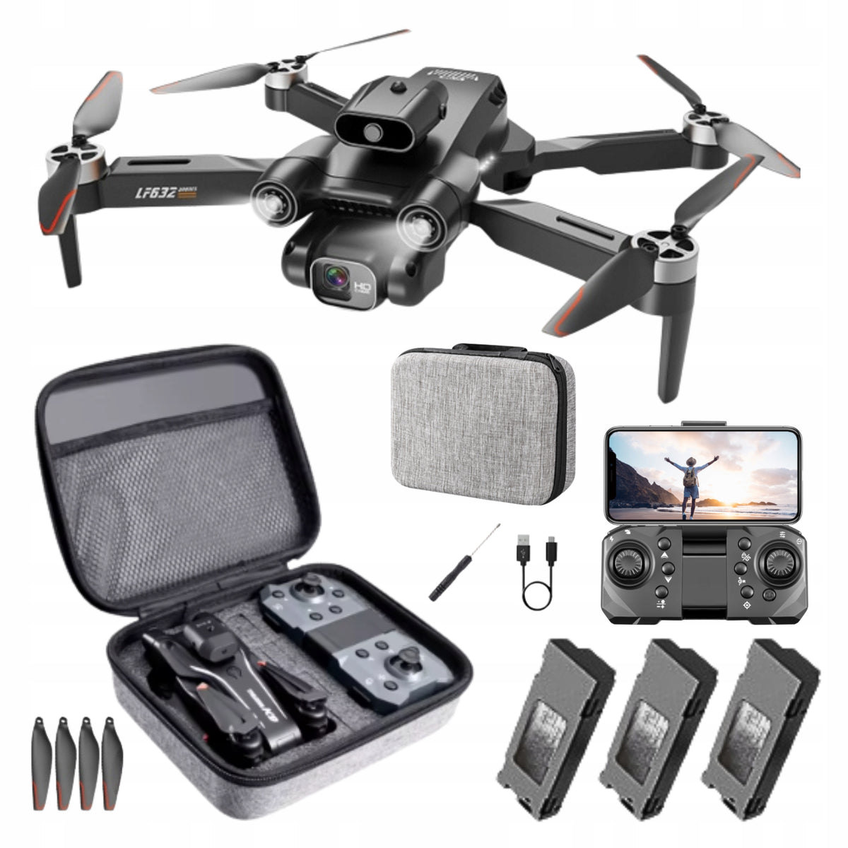 Drone With Double Camera Professional Remote Controlled Suitcase APP