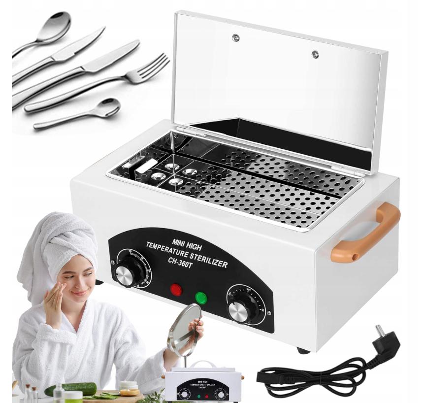 Dry Tool Sterilizer 220°C Timer 0-60 Min Nail Salon White Packaging status original